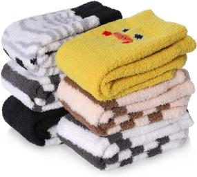 img 2 attached to 🧦 SDBING Children's Fuzzy Grip Socks: Cozy, Non-Slip Winter Slipper Socks for Boys and Girls