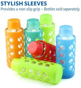 img 3 attached to 🌈 Aquasana Rainbow Silicone Sleeves with Matching Lids - 6-Pack for 18oz Aquasana Glass Water Bottles