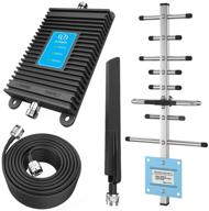 enhance verizon and at&t phone signals with fcc approved home cell phone signal booster - amplify band 2/5/12/17, improve internet connections, calls, and text up to 4000 sq ft (black) logo