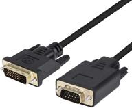 💻 dvi to vga cable - male to male gold-plated cord, dvi-d 24+1 to vga 6 feet cable for computer, pc host, laptop, graphics card to hdtv, lg hp dell monitor, display screen, projector logo