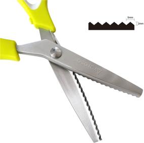 img 1 attached to 🪡 Pinking Shears Zig Zag Sewing Scissors for Fabric, Heavy Duty & Sharp Blade, Clean Cutting, Comfortable Grip, Easy to Use - 9.5''