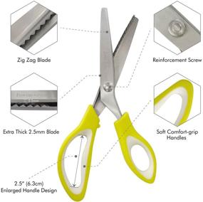 img 2 attached to 🪡 Pinking Shears Zig Zag Sewing Scissors for Fabric, Heavy Duty & Sharp Blade, Clean Cutting, Comfortable Grip, Easy to Use - 9.5''