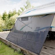 easy install rv awning shade screen - sunshade kit with uv blocker, black, 8ft x 10ft3in logo