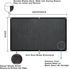 img 3 attached to Easy Install RV Awning Shade Screen - Sunshade Kit with UV Blocker, Black, 8ft x 10ft3in