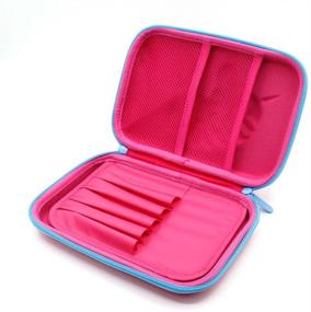 img 1 attached to Cute Unicorn Embossed Hardtop Pencil Case - Kids Large Colored Pen Holder Box With Compartments - Girls Cosmetic Pouch Bag Stationery Organizer (Hot Pink)