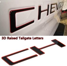 img 2 attached to Глянцевый черный с красным контуром - объемные буквы на задней двери для моделей Silverado 2019-2020 - накладные буквы на заднюю дверь