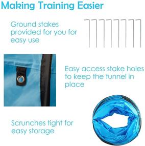 img 1 attached to Houseables Dog Tunnel: 18 Ft Long Agility Equipment for Small & Medium Dogs - Polyester, Carrying Case & Stakes Included!