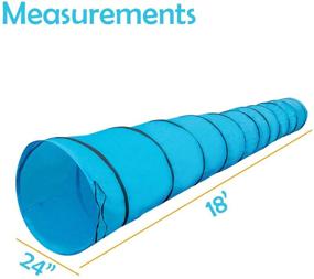 img 3 attached to Houseables Dog Tunnel: 18 Ft Long Agility Equipment for Small & Medium Dogs - Polyester, Carrying Case & Stakes Included!