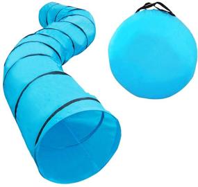 img 4 attached to Houseables Dog Tunnel: 18 Ft Long Agility Equipment for Small & Medium Dogs - Polyester, Carrying Case & Stakes Included!