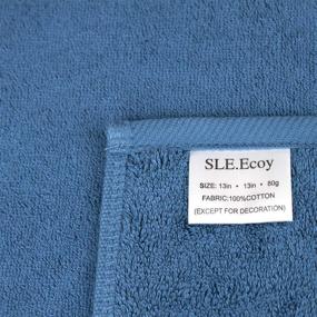 img 3 attached to SLE.Ecoy Premium Hotel and Spa Quality Bath Towels Set - Luxury 667GSM Combed Cotton, Decorative 3-Piece Towel Set in Peacock Blue for Bathroom