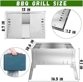 img 1 attached to Camzezy Portable Folding Charcoal Grill