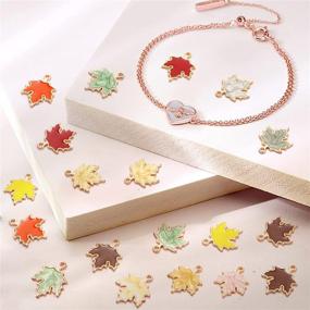 img 2 attached to 🍁 Enhance Your DIY Jewelry Collection with BENOSPACE 64 Pieces Fall Maple Leaf Charm Pendants