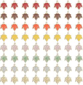 img 4 attached to 🍁 Enhance Your DIY Jewelry Collection with BENOSPACE 64 Pieces Fall Maple Leaf Charm Pendants