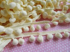 img 4 attached to 🎀 YCRAFT Cream Pom Pom Trim Ribbon Sewing - One Roll, 18 Yards, 7/8" Wide Ball Fringe