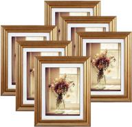 🖼️ mebrudy 5x7 picture frames set of 6 - display photos 5x7 or 6x8, elegant gold frames for wall mount or tabletop use логотип