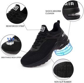 img 3 attached to 👟 Women's Air Cushion Athletic Running Shoes - Breathable Mesh Sneakers for Fashionable Tennis, Walking, Gym, and Work