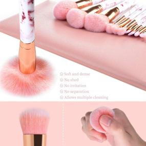 img 3 attached to 💄 START MAKERS Professional 12Pcs Pink Marble Makeup Brush Set: Foundation, Concealer, Blush, Eyeshadow Brushes, Beauty Blender, and Make Up Bag - Enhance Your Beauty Routine!