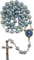 📿 clear acrylic bead first communion rosary in keepsake box - 15 1/2 inch logo