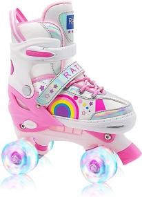 img 4 attached to 🛼 Adjustable RATIKY Roller Skates for Girls Boys Kids, Light Up Wheels, Suitable for Toddlers to Adult Beginners - 4 Sizes Child Roller Skates