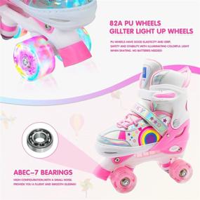 img 2 attached to 🛼 Adjustable RATIKY Roller Skates for Girls Boys Kids, Light Up Wheels, Suitable for Toddlers to Adult Beginners - 4 Sizes Child Roller Skates