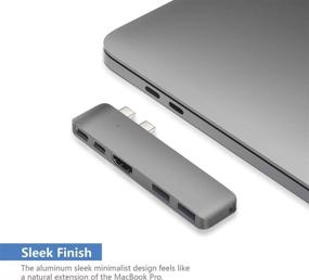 img 1 attached to 💻 Enhance your MacBook Experience with Purgo Mini USB C Hub Adapter Dongle: 4K HDMI, 100W PD, 40Gbps TB3, USB-C, and 2 USB 3.0