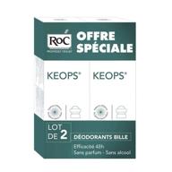 roc keops roll déodorant 2x30ml: long-lasting odor protection for all day freshness logo