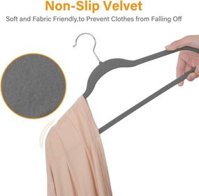 img 2 attached to 👔 Premium Quality Velvet Hangers: Non Slip, Notched, Heavy Duty - 50 Pack, Grey