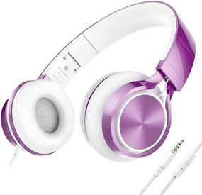 img 4 attached to AILIHEN MS300 Wired Headphones With Microphone Folding Lightweight Headset For Cellphones Tablets Smartphones Chromebook Laptop Computer Zoom Skype Mp3/4 (Purple)