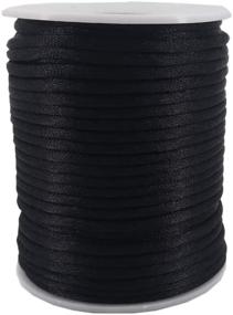 img 2 attached to 💎 INSPIRELLE 3mm Black Satin Cord: Premium Silk Thread for Exquisite Jewelry Making, 50 Yards Spool