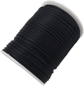 img 1 attached to 💎 INSPIRELLE 3mm Black Satin Cord: Premium Silk Thread for Exquisite Jewelry Making, 50 Yards Spool