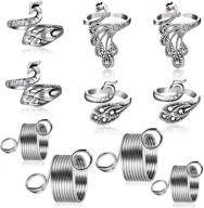 🧶 enhance knitting speed with knitting loop crochet loop ring kit – adjustable open finger ring, metal yarn guide finger holder & knitting thimble (5 pieces) логотип