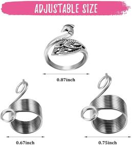 img 3 attached to 🧶 Enhance Knitting Speed with Knitting Loop Crochet Loop Ring Kit – Adjustable Open Finger Ring, Metal Yarn Guide Finger Holder & Knitting Thimble (5 Pieces)