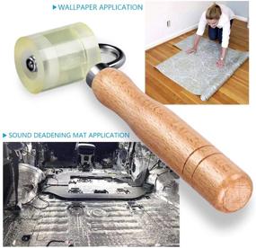 img 1 attached to Car Audio Sound Deadening Rolling Wheel Roller for Auto Application - Heat Abatement Mat Wallpaper PU Deadener Seam Roller