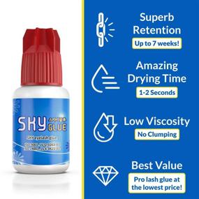 img 2 attached to ✨ Sky S+ Super Strong Eyelash Extension Glue - 5ml Professional Black Bonding Adhesive for Long-Lasting Semi-Permanent Individual Lash Extensions - Fast Drying in 1-2s / Retains up to 6-7 Weeks