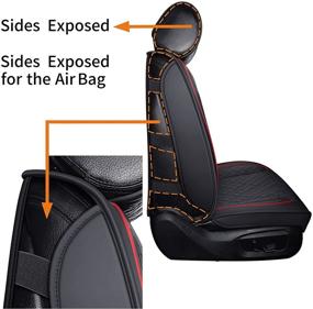 img 1 attached to YIERTAI Universal Seat Covers For Nissan Altima Rogue Murano Pathfinder Armada Sentra Xterra Frontier Titan Versa Maxima Waterproof Faux Leather Front Seats(2 PCS Front/Black-Red)