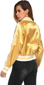 img 2 attached to Zeagoo Women's Fashion Bomber Jacket Coat: 🧥 Classic Solid Stripe Design with Zip-Up Biker Style