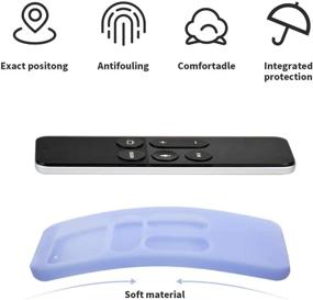 img 1 attached to 📱 [2 Pack] Glowing Protective Case for Apple TV Siri Remote 4K, 4th/5th Gen Remote, Anti Slip [Skin-Friendly] Silicone Cover with Holder Included - Red & Blue