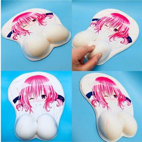 img 2 attached to Enhance Your Gaming Experience with YHENYCT 3D Anime Mouse Pad – Ergonomic Silicon Gel Mouse Mat with Wrist Support