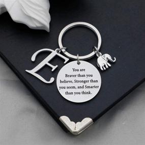 img 2 attached to 🐘 G-Ahora Elephant Keychain with Initial Charm - Braver Elephant Gift for Women and Girls