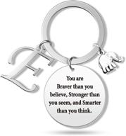 🐘 g-ahora elephant keychain with initial charm - braver elephant gift for women and girls logo