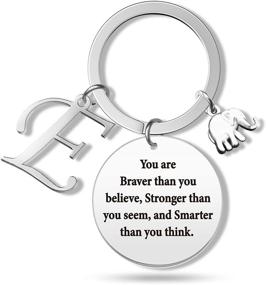 img 4 attached to 🐘 G-Ahora Elephant Keychain with Initial Charm - Braver Elephant Gift for Women and Girls