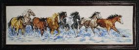 img 1 attached to 🎨 Design Works Crafts Splashdown Horses Counted Cross Stitch Kit, 8x22 - Explore the Diverse Collection