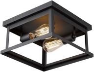 🔦 emliviar 2-light flush mount ceiling light fixture in black finish - modern lighting for every space логотип