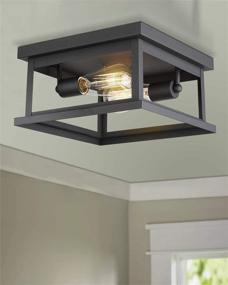 img 1 attached to 🔦 Emliviar 2-Light Flush Mount Ceiling Light Fixture in Black Finish - Modern Lighting for Every Space