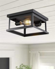 img 2 attached to 🔦 Emliviar 2-Light Flush Mount Ceiling Light Fixture in Black Finish - Modern Lighting for Every Space