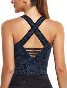 img 4 attached to 🏋️ IHHCOXK Longline Sports Bra Front Zip Crop Top: Adjustable Straps & Cross Back Yoga Tank