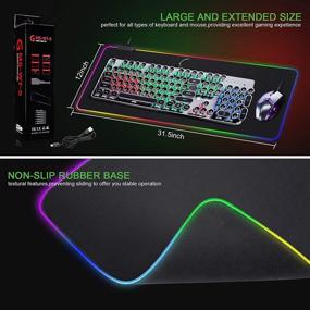 img 1 attached to 🎮 Улучшенный игровой опыт с RGB-мышью: Большая светодиодная RGB-коврик для мыши и большая площадка для мыши.