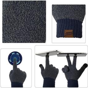 img 3 attached to 🧣 Warmth and Connectivity Combined: Honnesserry Winter Beanie Touchscreen Knitted Men's Accessories