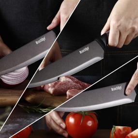 img 2 attached to Bravedge 8 Inch Chef Knife: Ultra Sharp High Carbon Stainless Steel, Ergonomic Handle, Easy to Clean - A Must-Have for Chefs!