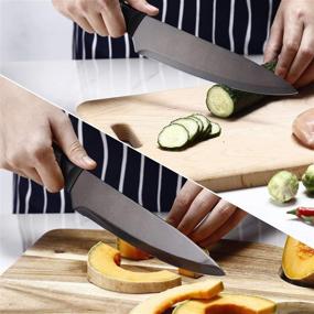 img 1 attached to Bravedge 8 Inch Chef Knife: Ultra Sharp High Carbon Stainless Steel, Ergonomic Handle, Easy to Clean - A Must-Have for Chefs!